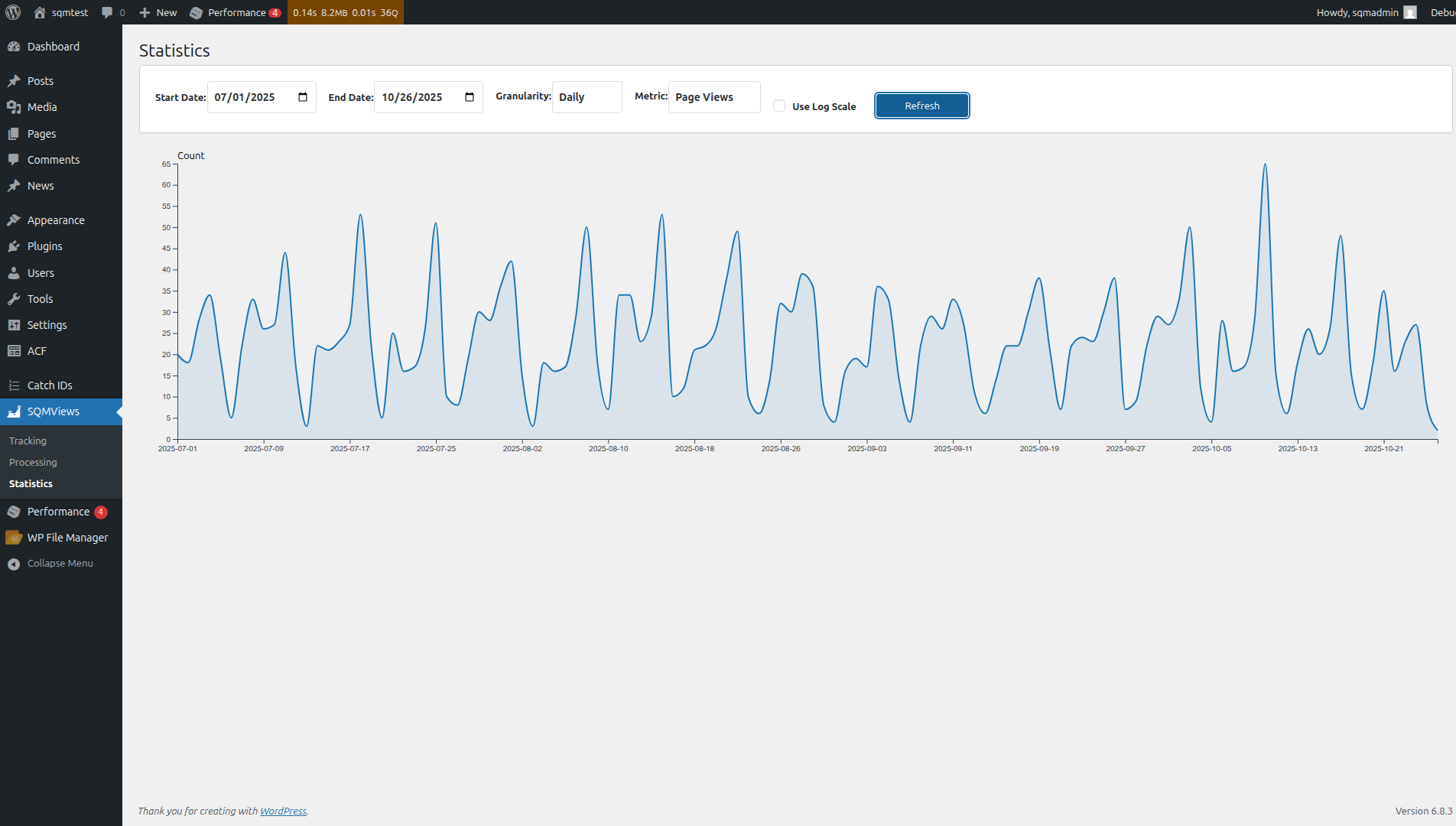 SQM Views Dashboard